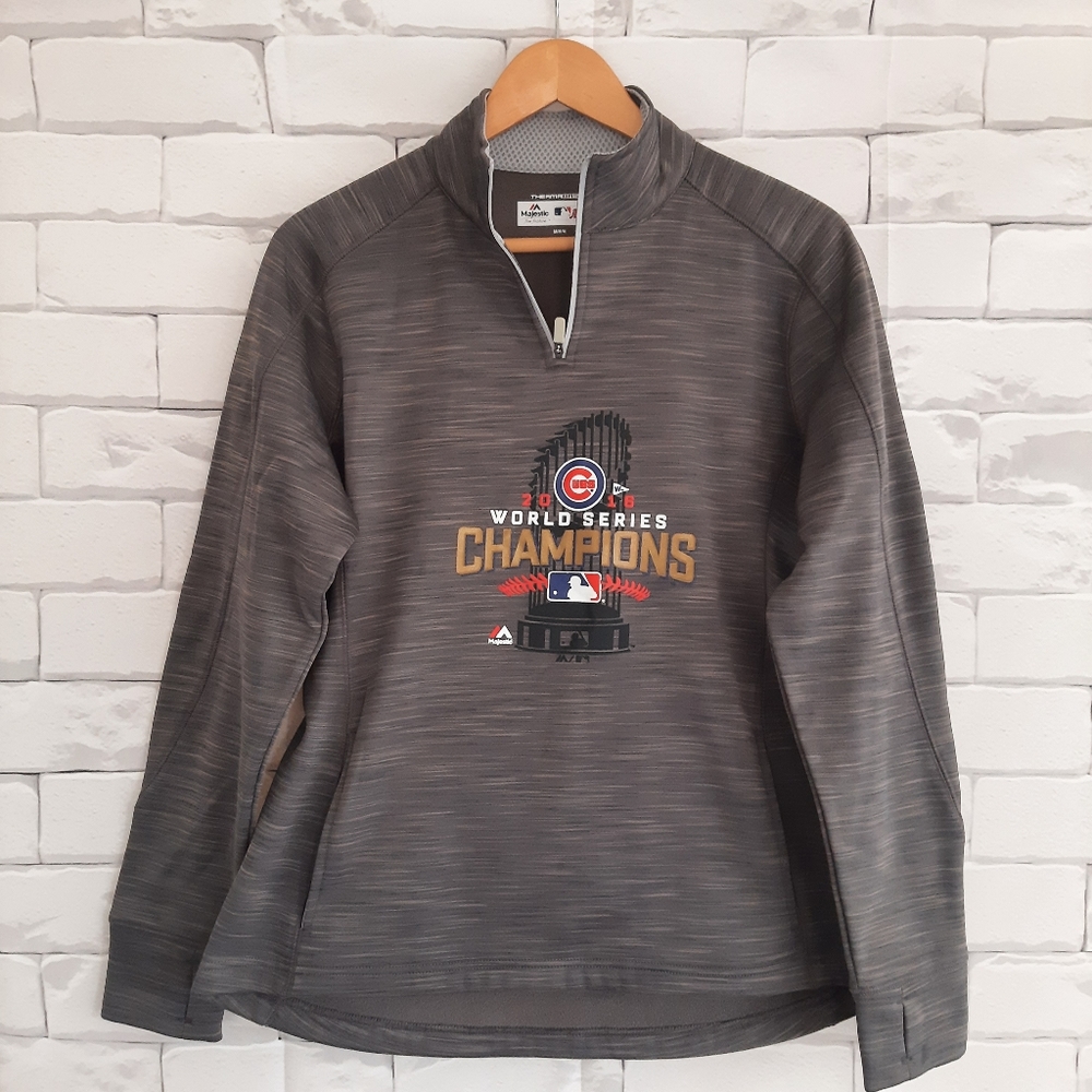 Majestic Chicago Cubs 2016 World Series Champions 1/4 Zip Pullover -SzM